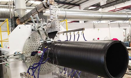 Spiral HDPE inuslation pipe jacket production machine successfully commissioning