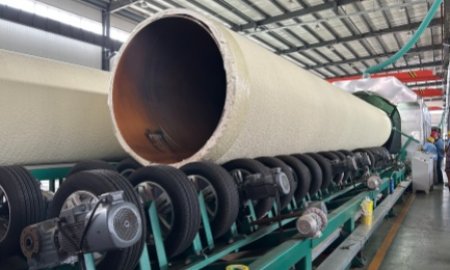 PU spiral spray insulation pipe production line